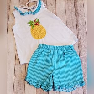 Bailey Boys Pineapple Tank & Matching Short Set Girls Size 4T